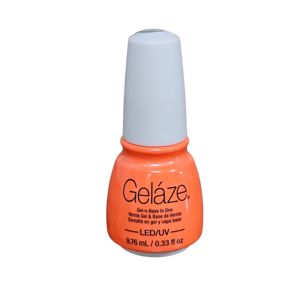 Gelaze Gel Nail Polish Flip Flop Fantasy China Glaze Orange Gel Base UV LED
